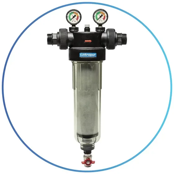 Filter Cintropur na mechanické nečistoty zapojený pred zmäkčovačom vody