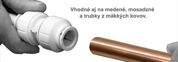 Vodoinštalačný materiál na medenné a plastové trubky